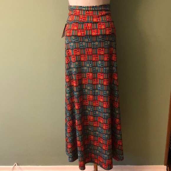 LuLaRoe multicolor geometric maxi skirt size XXS - Picture 5 of 9